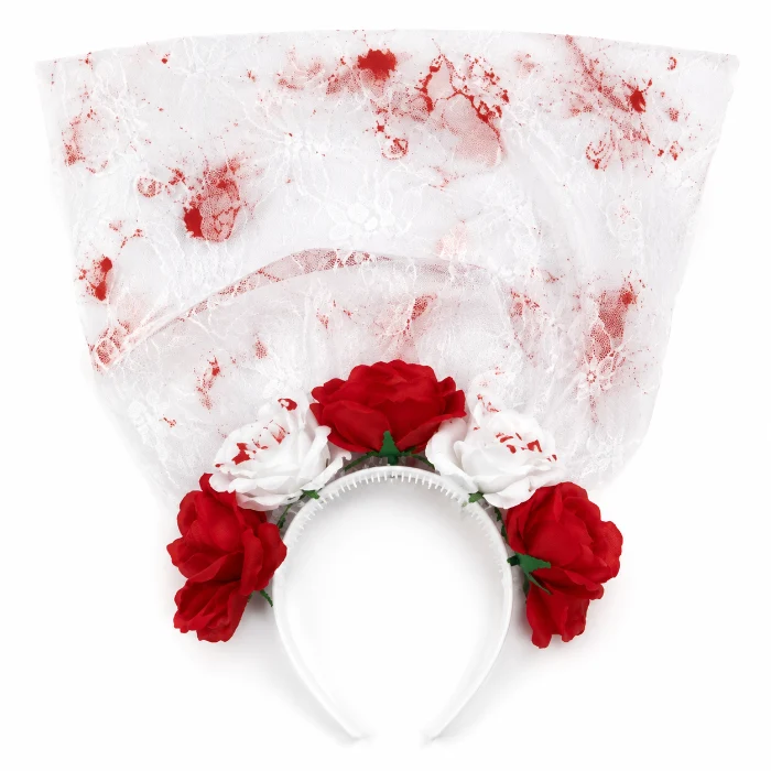 Halloween diadeem sluier met bloed
