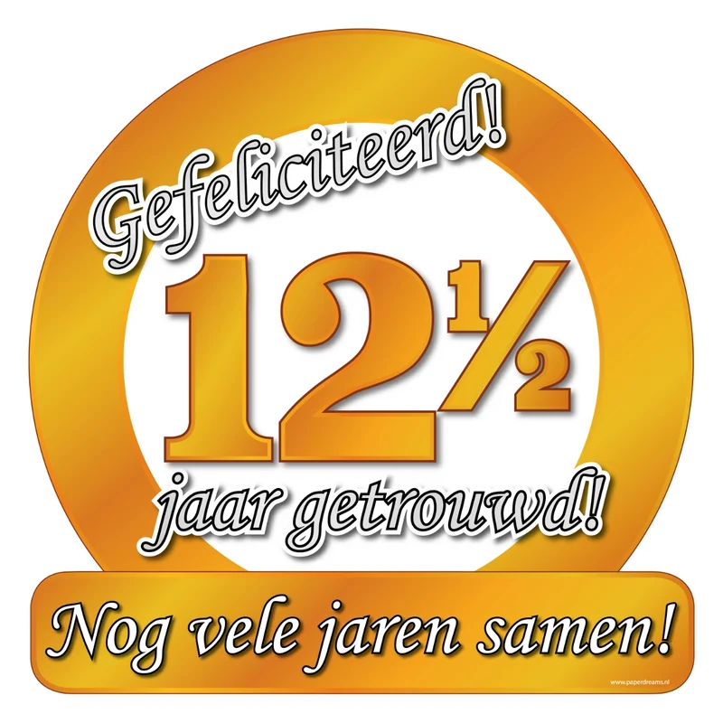 12,5 jaar Getrouwd - Deurbord