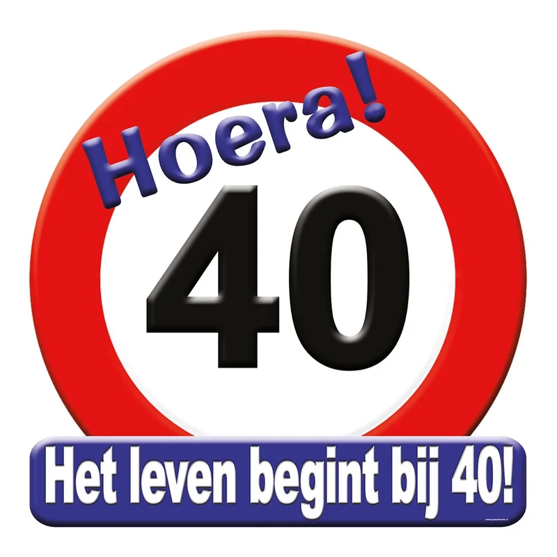 Deurbord - 40 jaar – verkeersbord