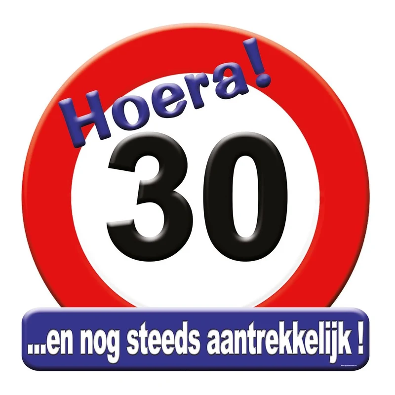 Deurbord - 30 jaar – verkeersbord