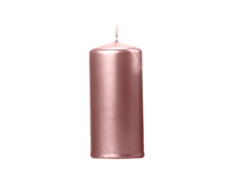 Stompkaarsen Rose Goud Metallic 12cm (6st)