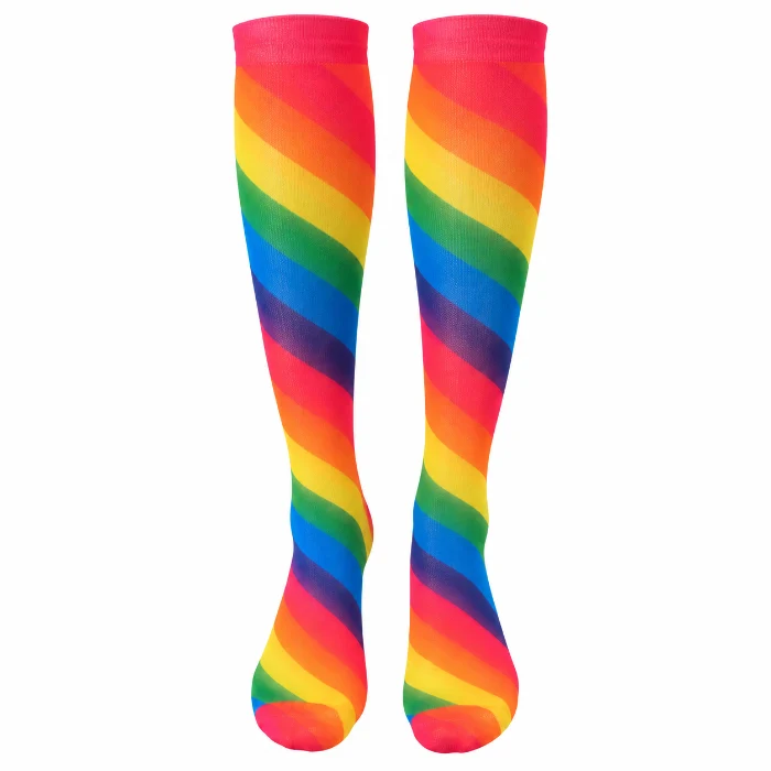 Kousen regenboog diagonaal - One Size