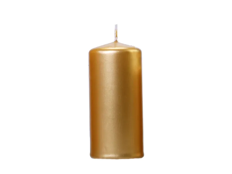Stompkaarsen Metallic Goud 12cm (6st)