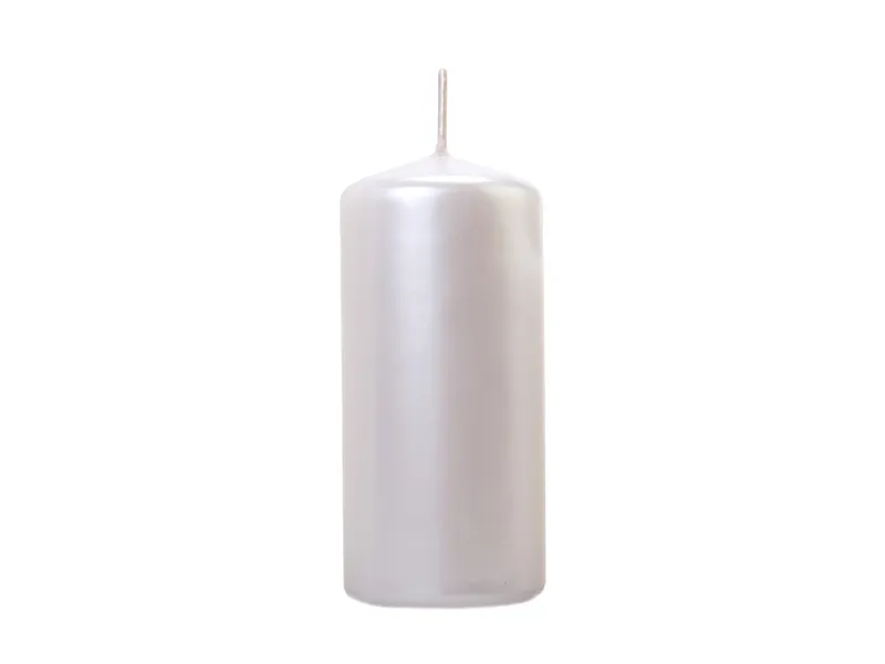 Stompkaarsen Metallic Pearl 12cm (6st)