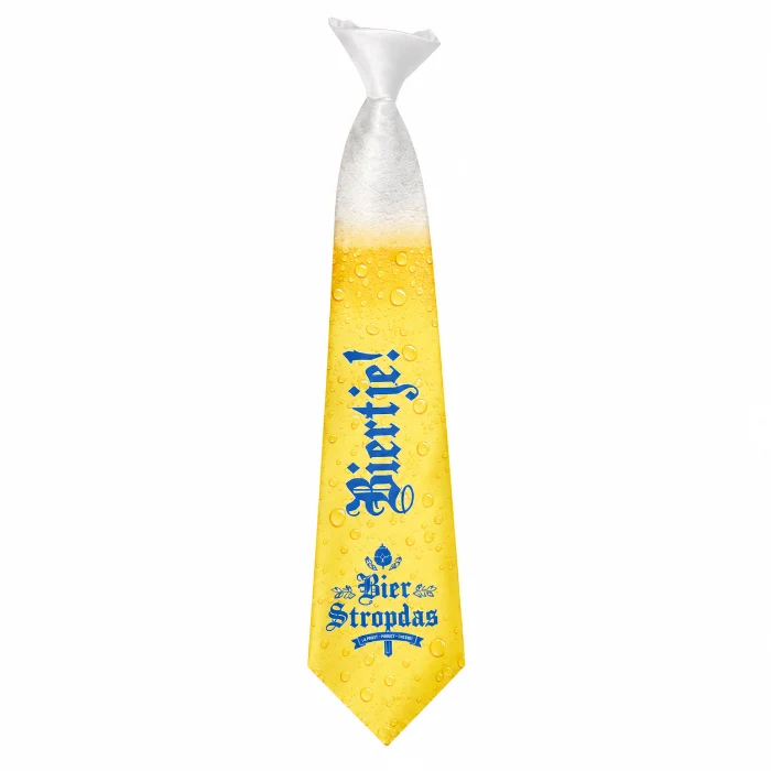 Stropdas bier geel/wit/zwart