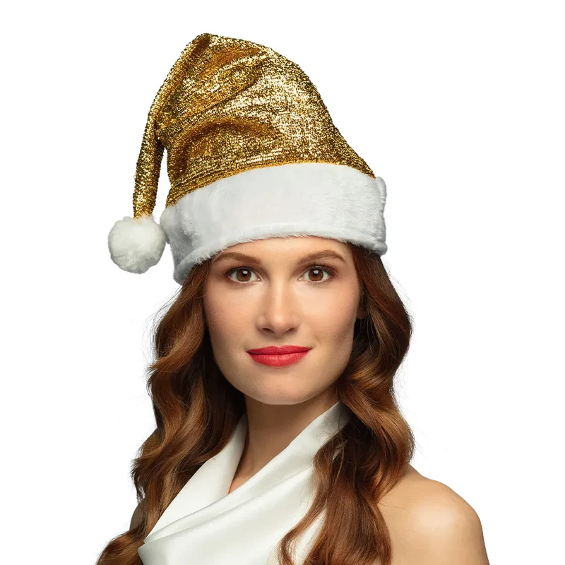 Kerstmuts Goud Glitter