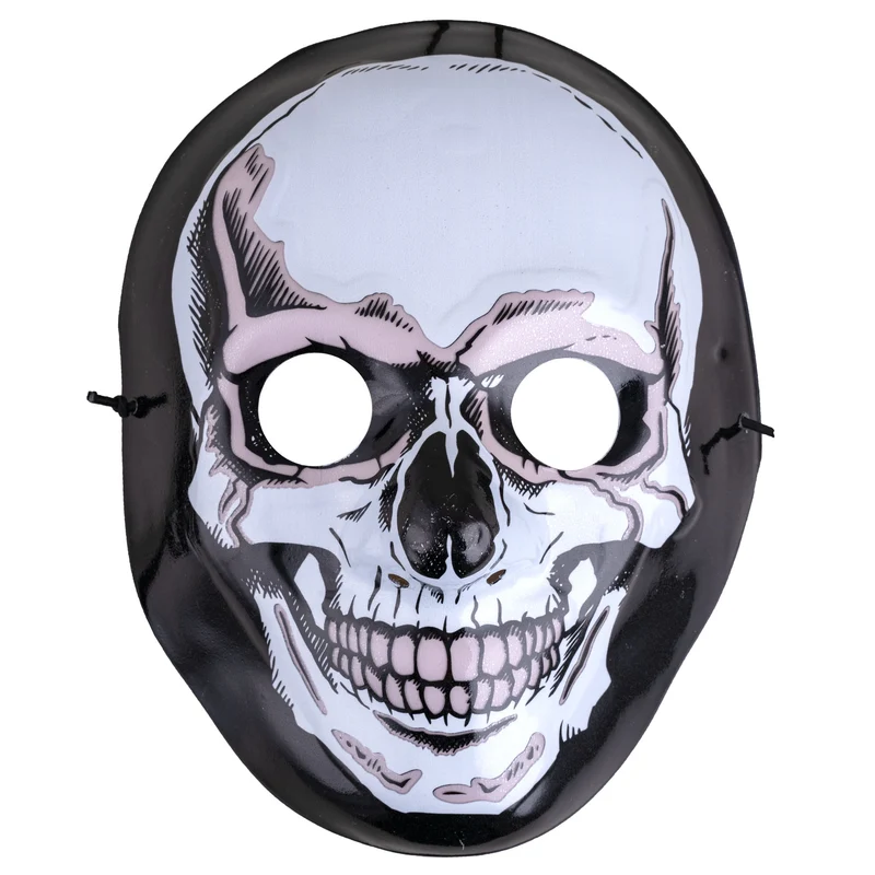 Masker doodskop met blauw led licht, 3 lichtstanden