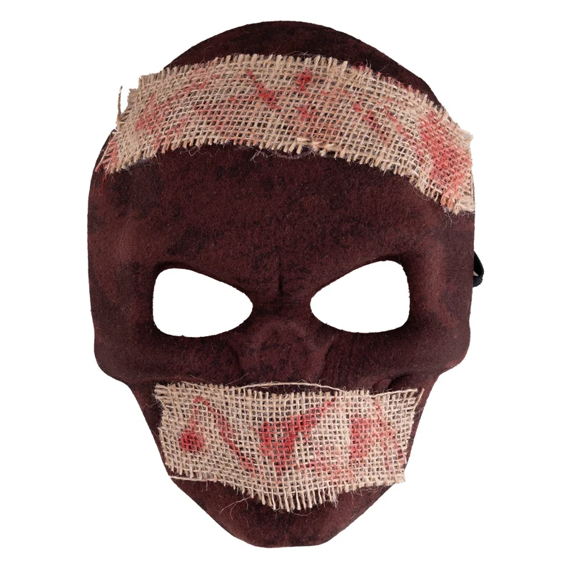 Masker doodskop bruin met bebloede jutebanden volwassenen
