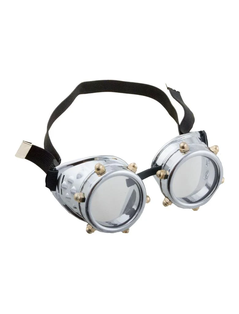 Bril steampunk zilver met spikes voor dames en heren