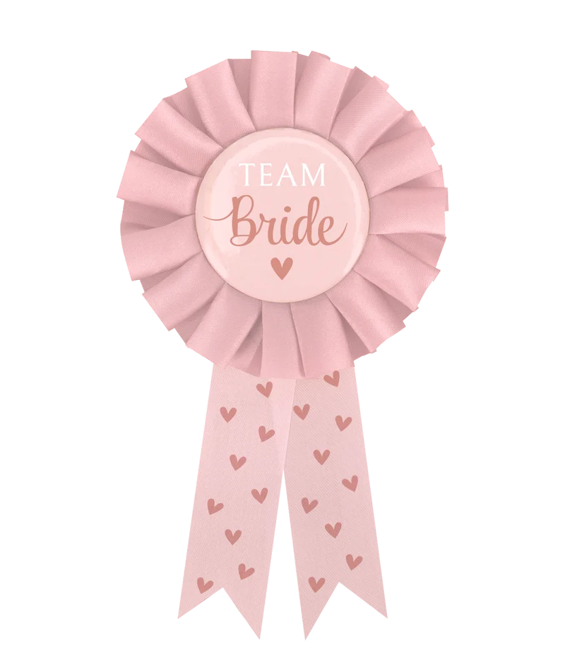 Party Rozet Team Bride Blush roze