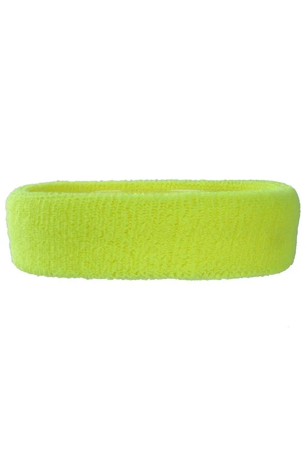 Disco hoofdband zweetband neon geel
