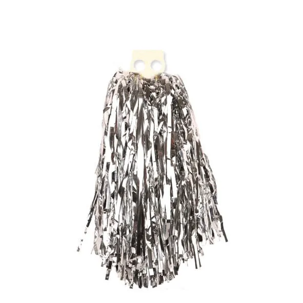 Pompom zilver Ringgreep