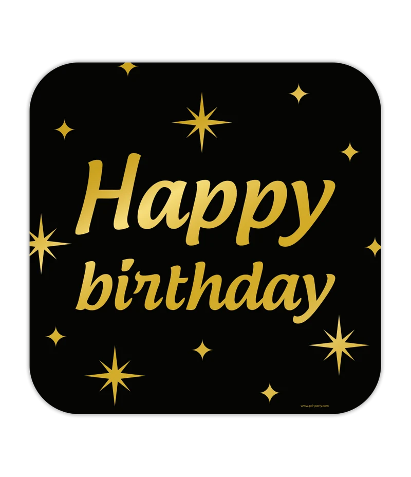 Happy birthday Huldeschild - 50 x 50 cm - Classy