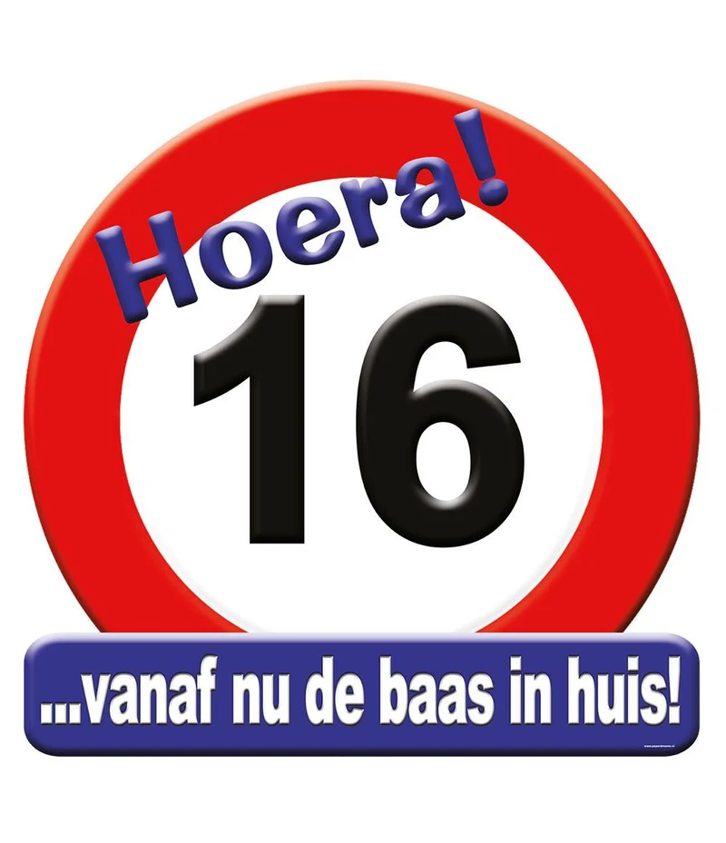 16 jaar Huldeschild - 50 x 50 cm - verkeersbord