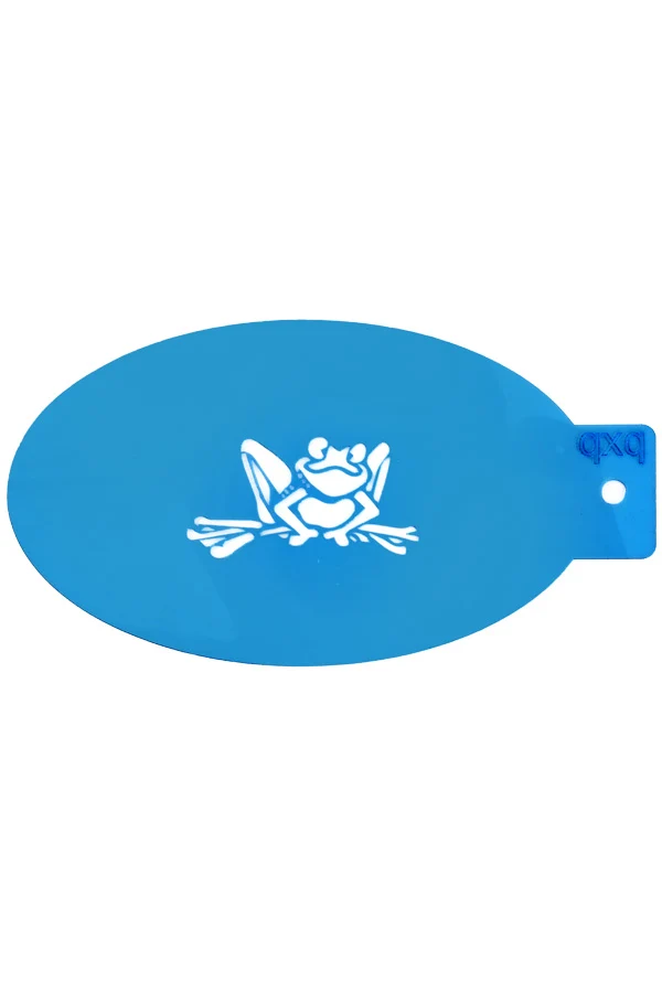 Schminksjabloon kikker PXP blauw plastic