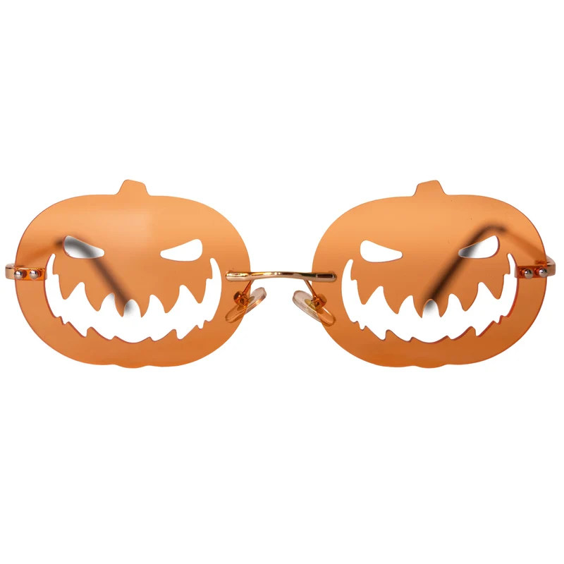 Bril pompoen oranje met gouden montuur Halloween