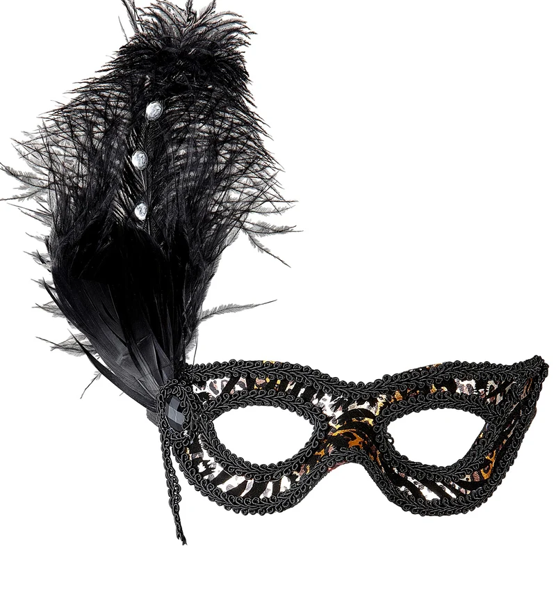Oogmasker luipaard met veren