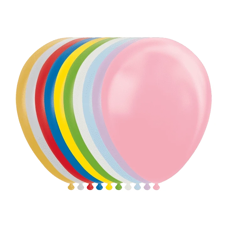 Gemixte kleuren metallic/ parel ballonnen 30cm 10 stuks