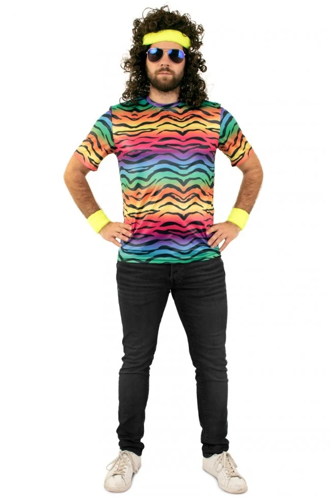 T-shirt neon tijgerprint unisex