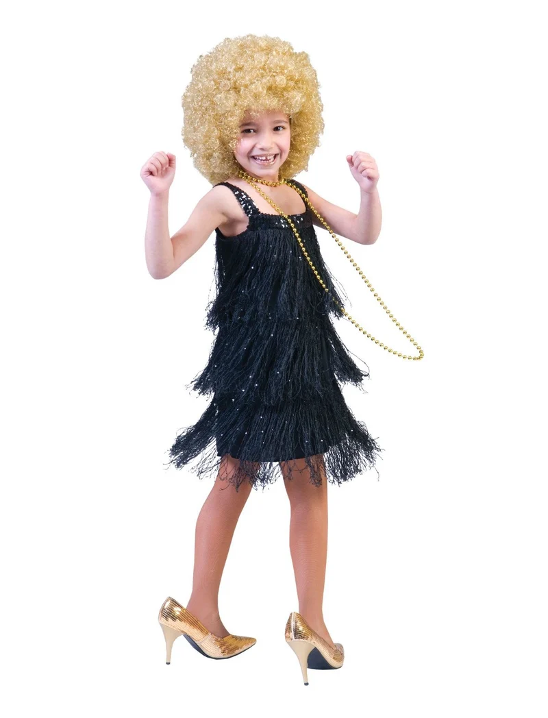 Flapper Jurk Meisje Zwart