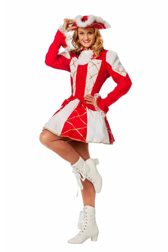 Dansmarietje pakje rood/wit vrouw