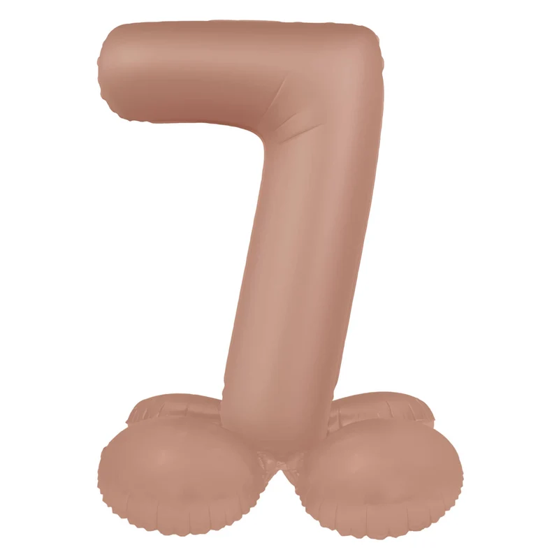 Staande Folieballon Cijfer 7 – Vintage Rose – Ultra Matt – 72 cm