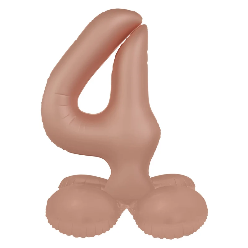 Staande Folieballon Cijfer 4 – Vintage Rose – Ultra Matt – 72 cm
