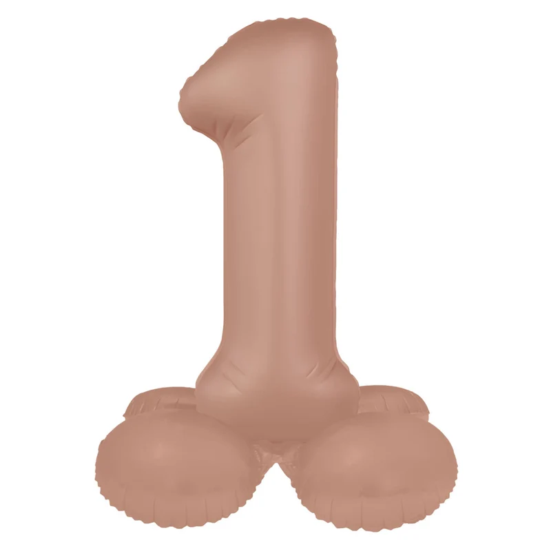 Staande Folieballon Cijfer 1 – Vintage Rose – Ultra Matt – 72 cm