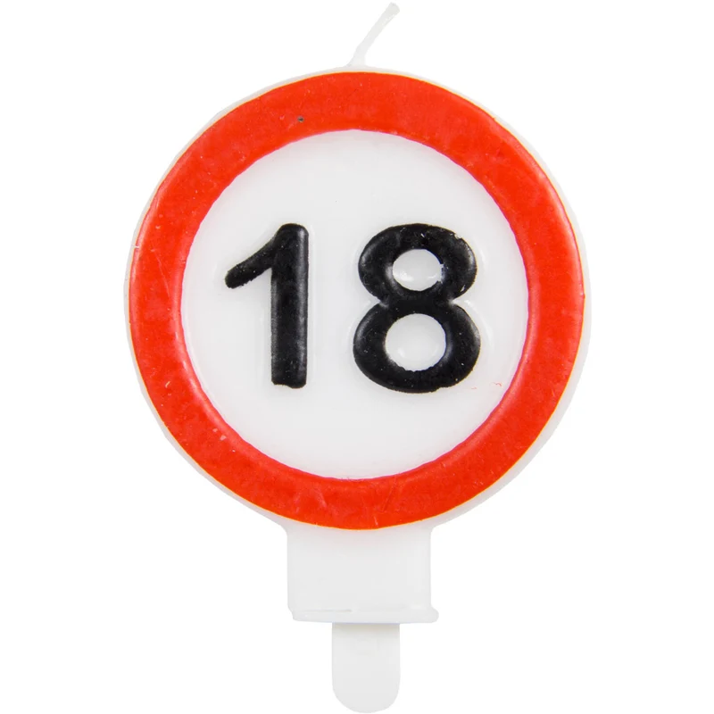 Kaars 18 Jaar Verkeersbord