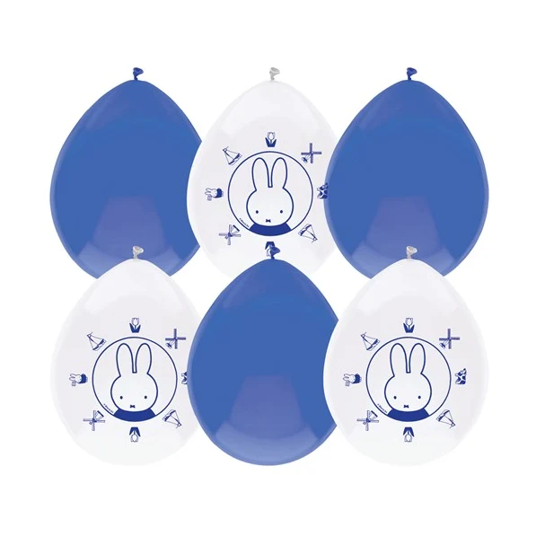 Ballonnen Nijntje Delfts Blauw (Ø30 cm, 6 stuks)