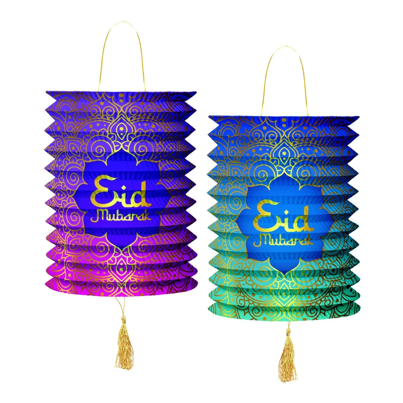 2 Eid Mubarak Lampionnen 15x25cm
