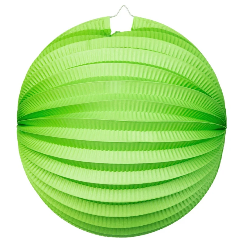 Lampion - 25 cm - rond - licht groen