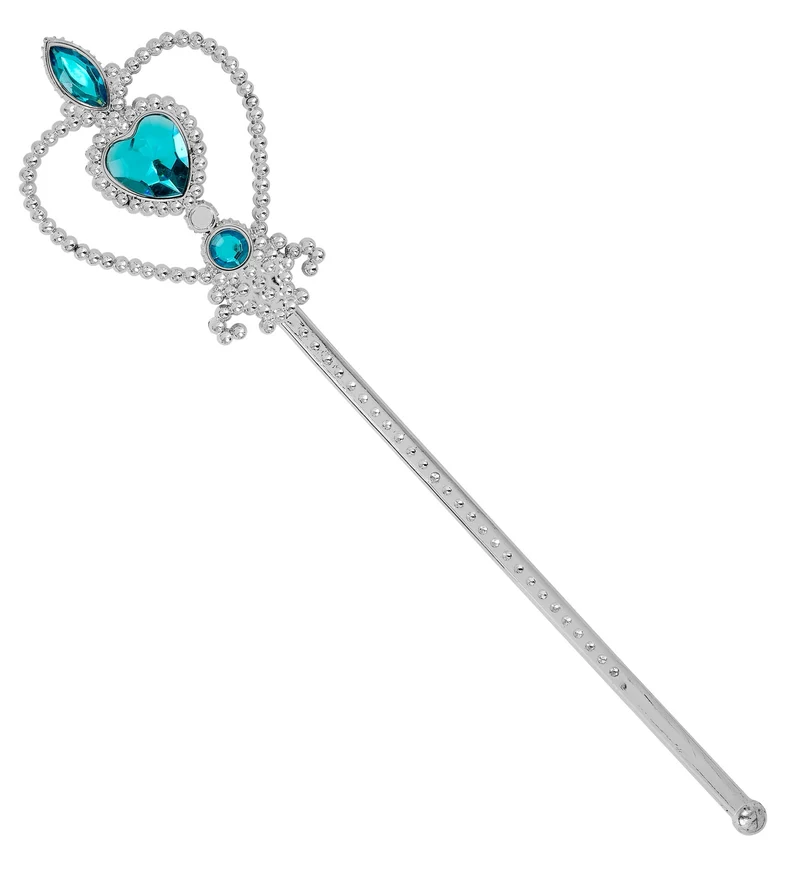 Toverstaf sneeuw prinsessen zilver met blauw hart