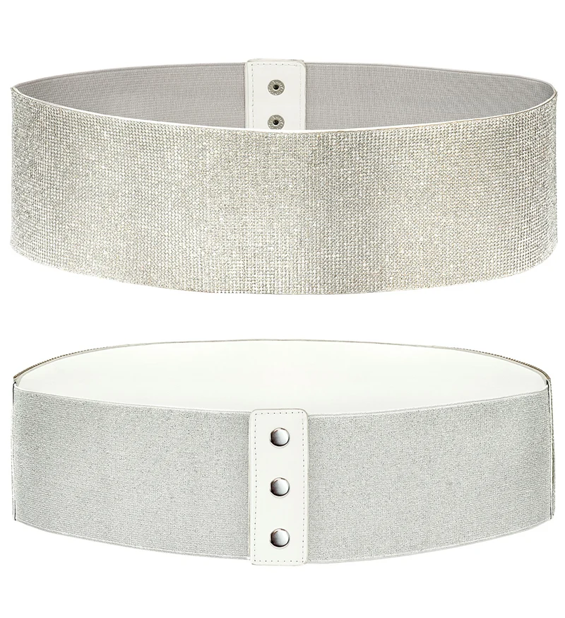 Strass riem zilver brede tailleband dames