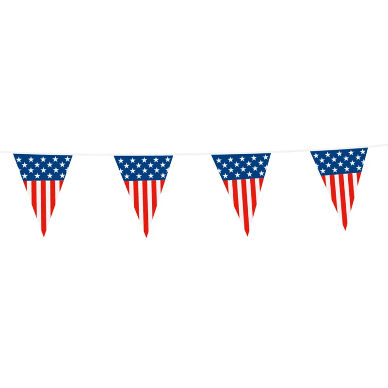 Vlaggenlijn / slinger - 10 meter - Amerika vlaggetjes