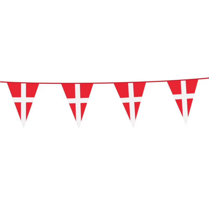 Vlaggenlijn / slinger - 10 meter - Denemarken vlaggetjes