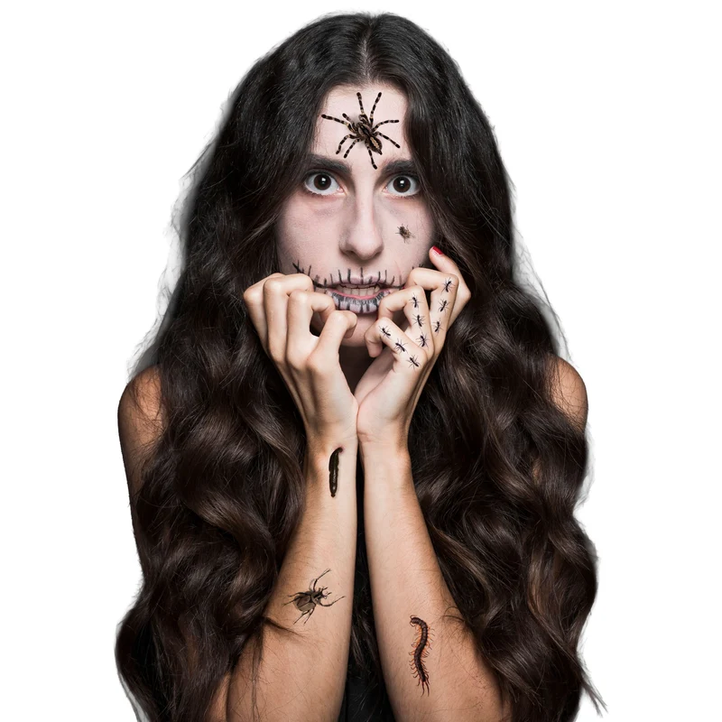 Tattoos dieren met spinnen en insecten voor Halloween