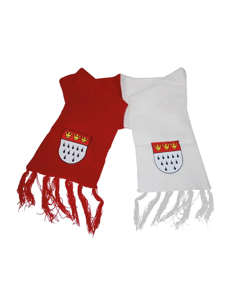 Sjaal Keulen 120 cm rood-wit met stadswapen