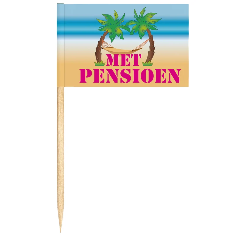 Cocktail Prikkers 'Met Pensioen' Palmboom (24st)