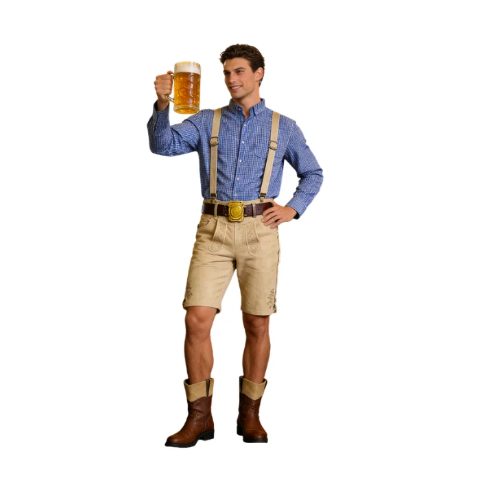 Oktoberfest blouse man blauw - maat M