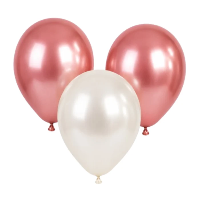Ballonnen parelmoer wit/roségoud 30 cm - 20 stuks