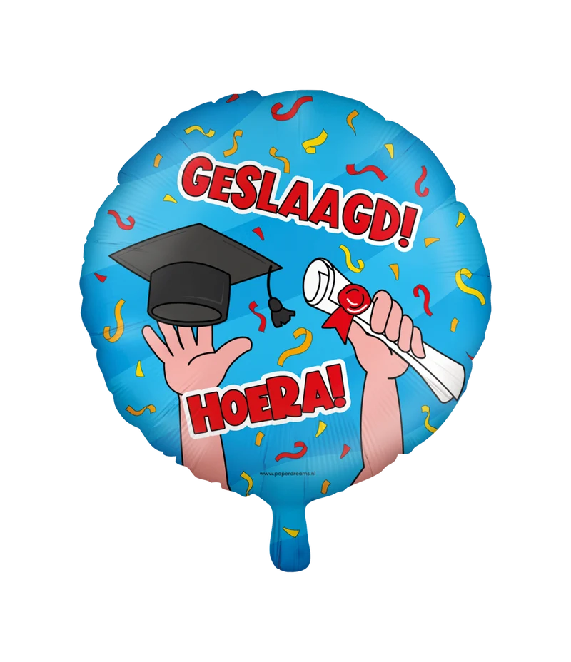 Geslaagd Folieballon - 45 cm - cartoon