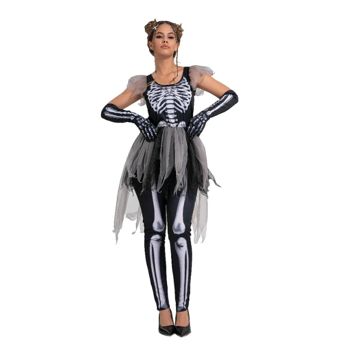 Kostuum skelet dames onesize