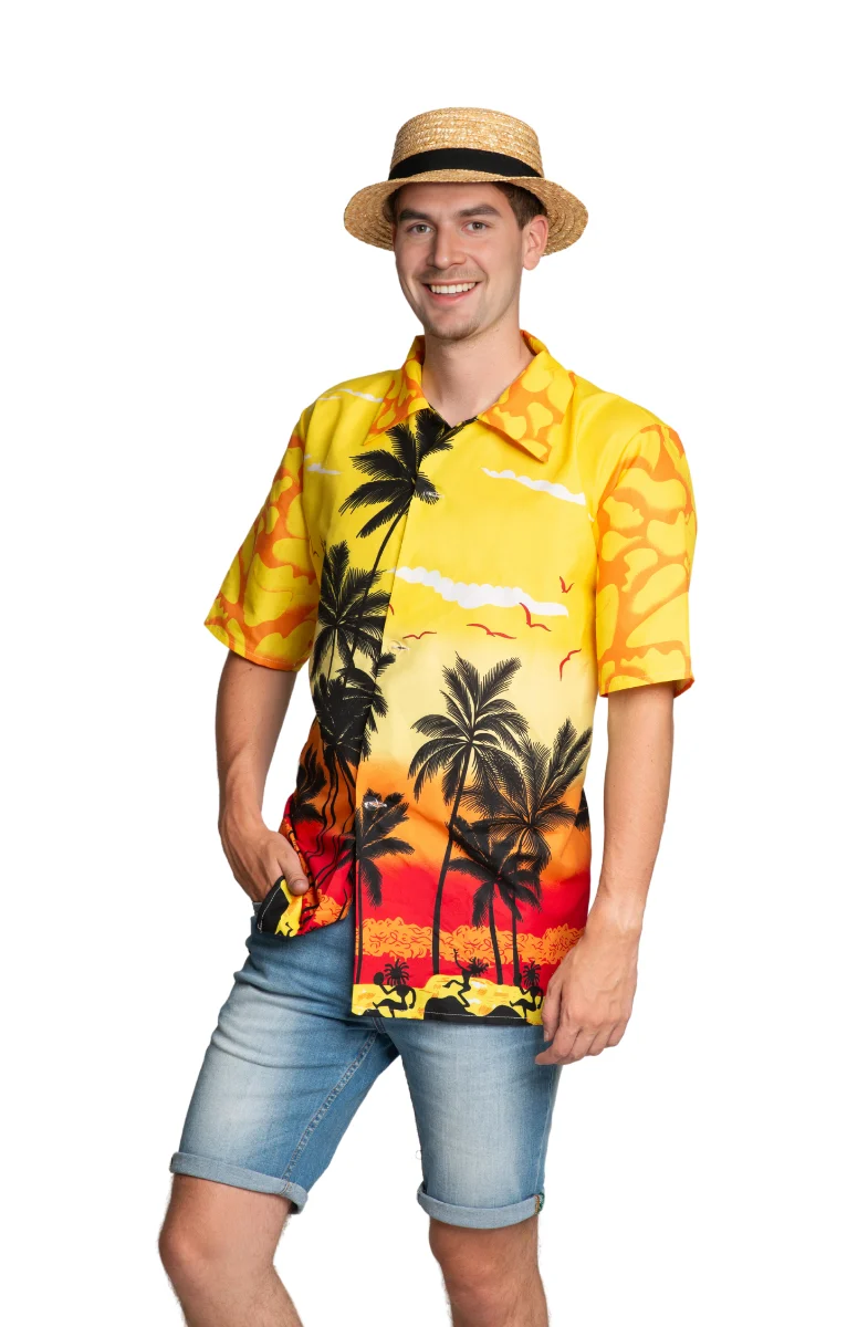 Hawaii Blouse Paradise Geel Heren