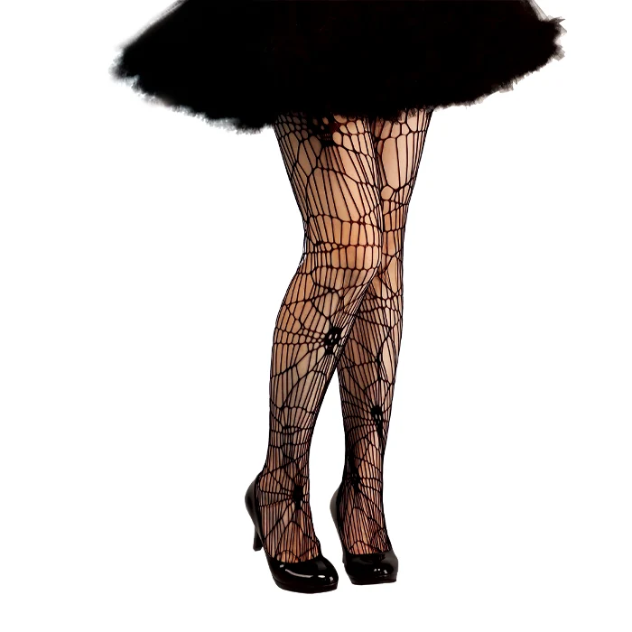 Panty Halloween spinnen zwart one size