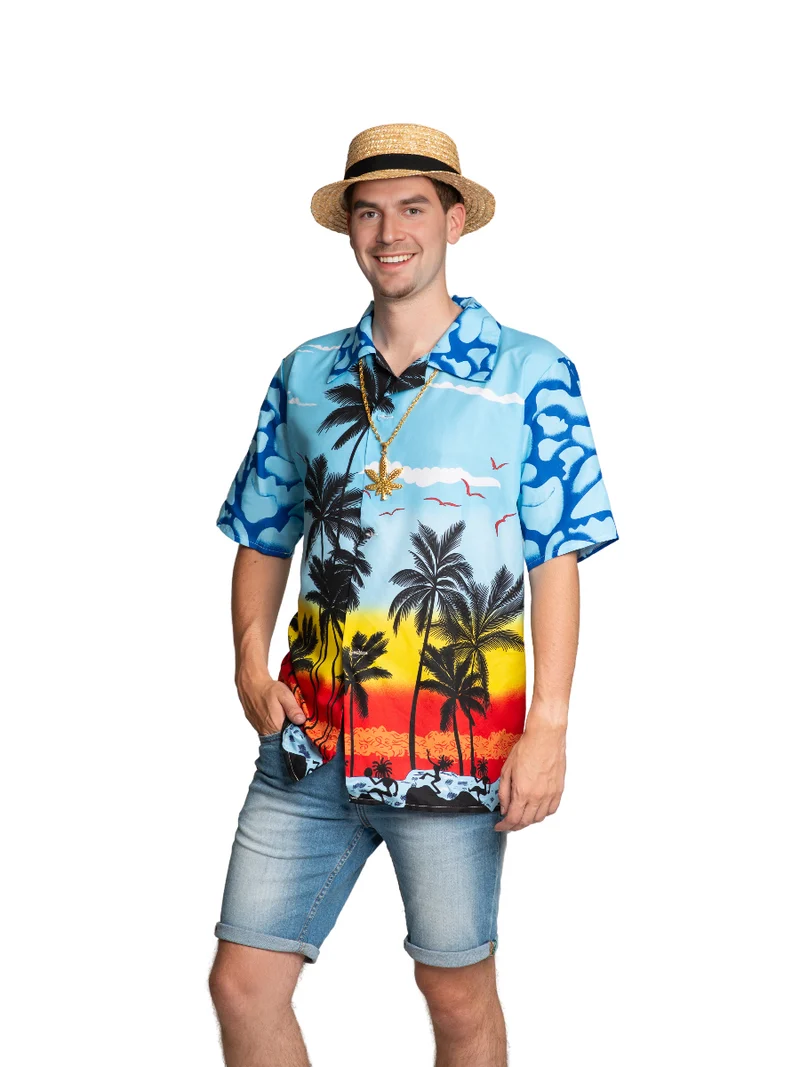 Hawaii Blouse Paradise Blauw Heren