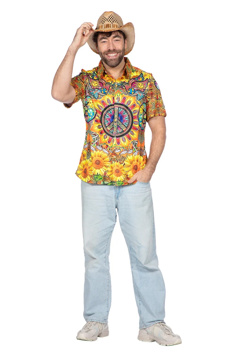 Party Hippie Shirt Zonnebloem Heren