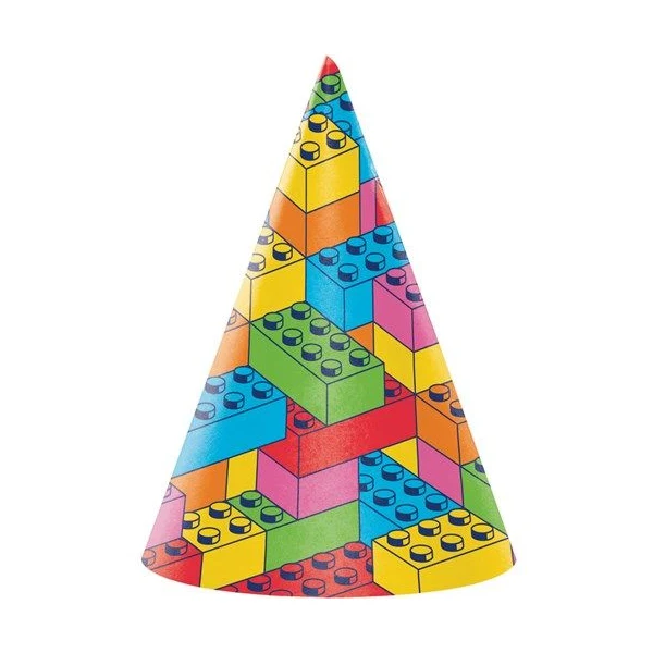 Feesthoedjes Block Bash – 17x12 cm – 8 stuks