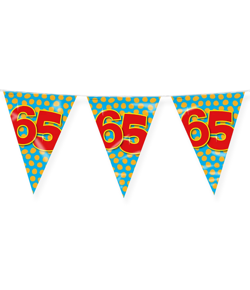 65 jaar Vlaggenlijn / slinger - 10 meter - Happy vlaggetjes