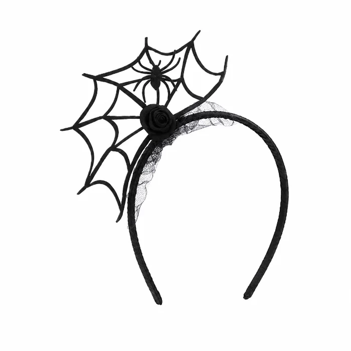 Diadeem spinnenweb zwart